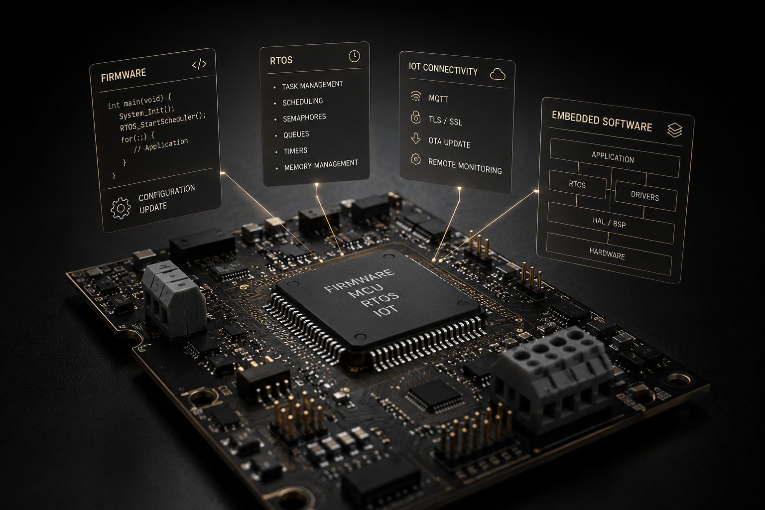 Mikrocontroller mit Firmware, RTOS und IoT-Anbindung