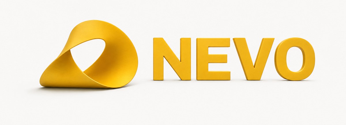 Das NEVO-Logo als räumliche Form — ein Anti-Oloid aus zwei Kreisen